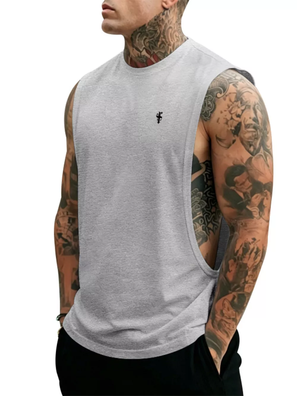 Men's Full Size Round Neck Tank Top Plus Size, image 5