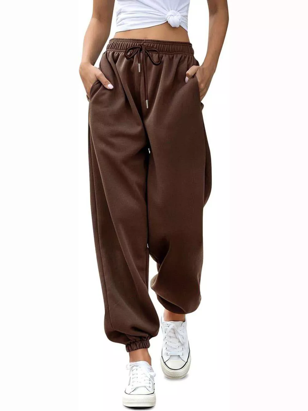 Loose Fit Drawstring Joggers, image 4