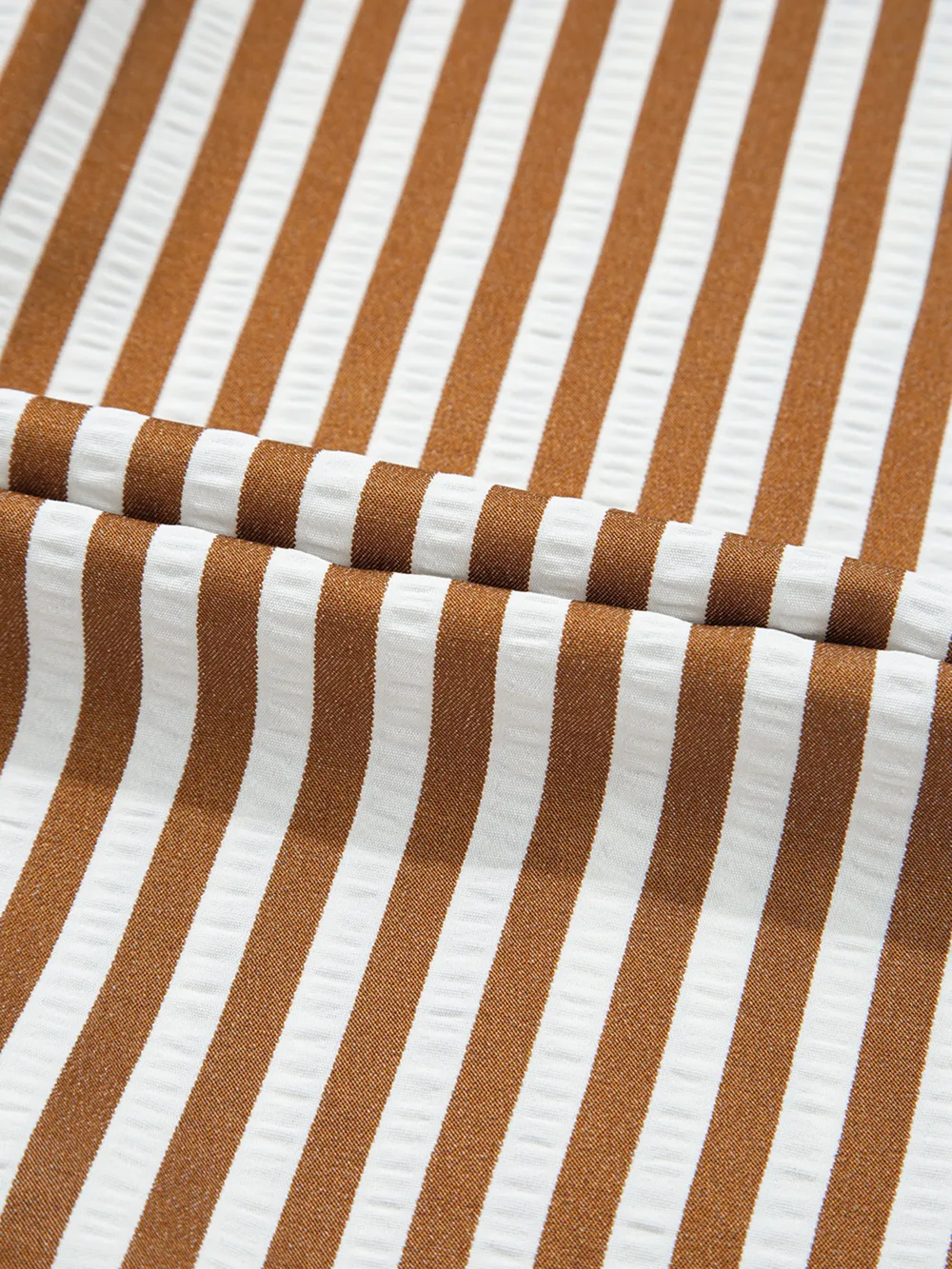 Stripe Ruffled Hem Collared Long Sleeve Shirt Mini Dress, image 11