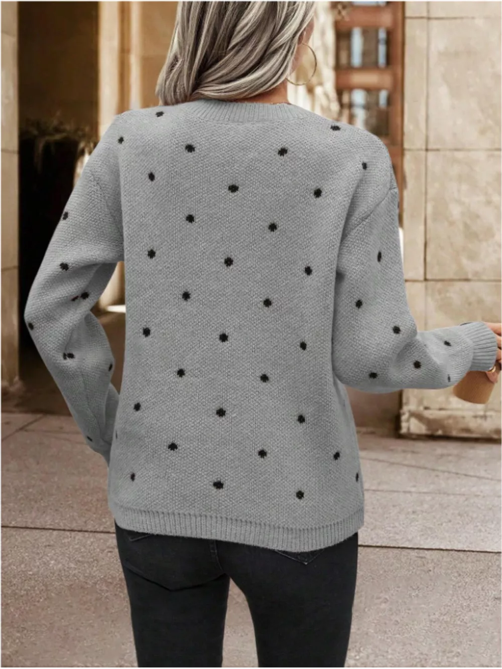 Polka Dot Long Sleeve Sweater, image 13
