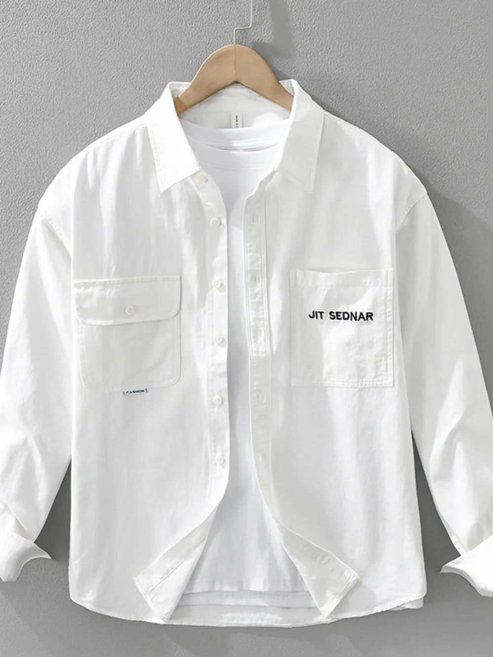 Men's Plus Size Button Up Long Sleeve Shirt, image 2