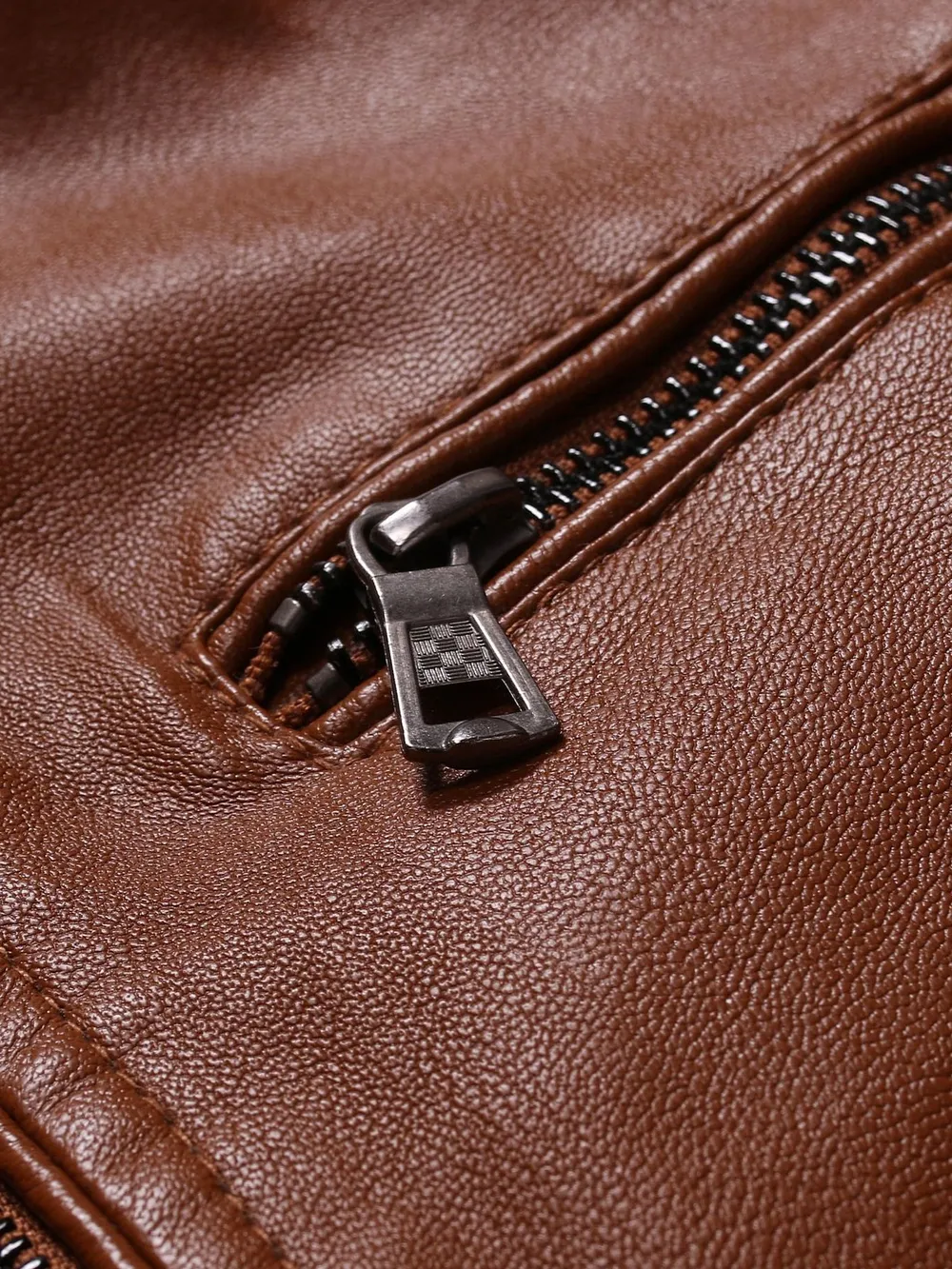 Men's Plus Size Zip Up Leather Moto Jacket, image 6