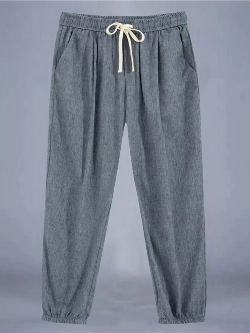 Men's Plus Size Drawstring Loose Fit Pants, image 2