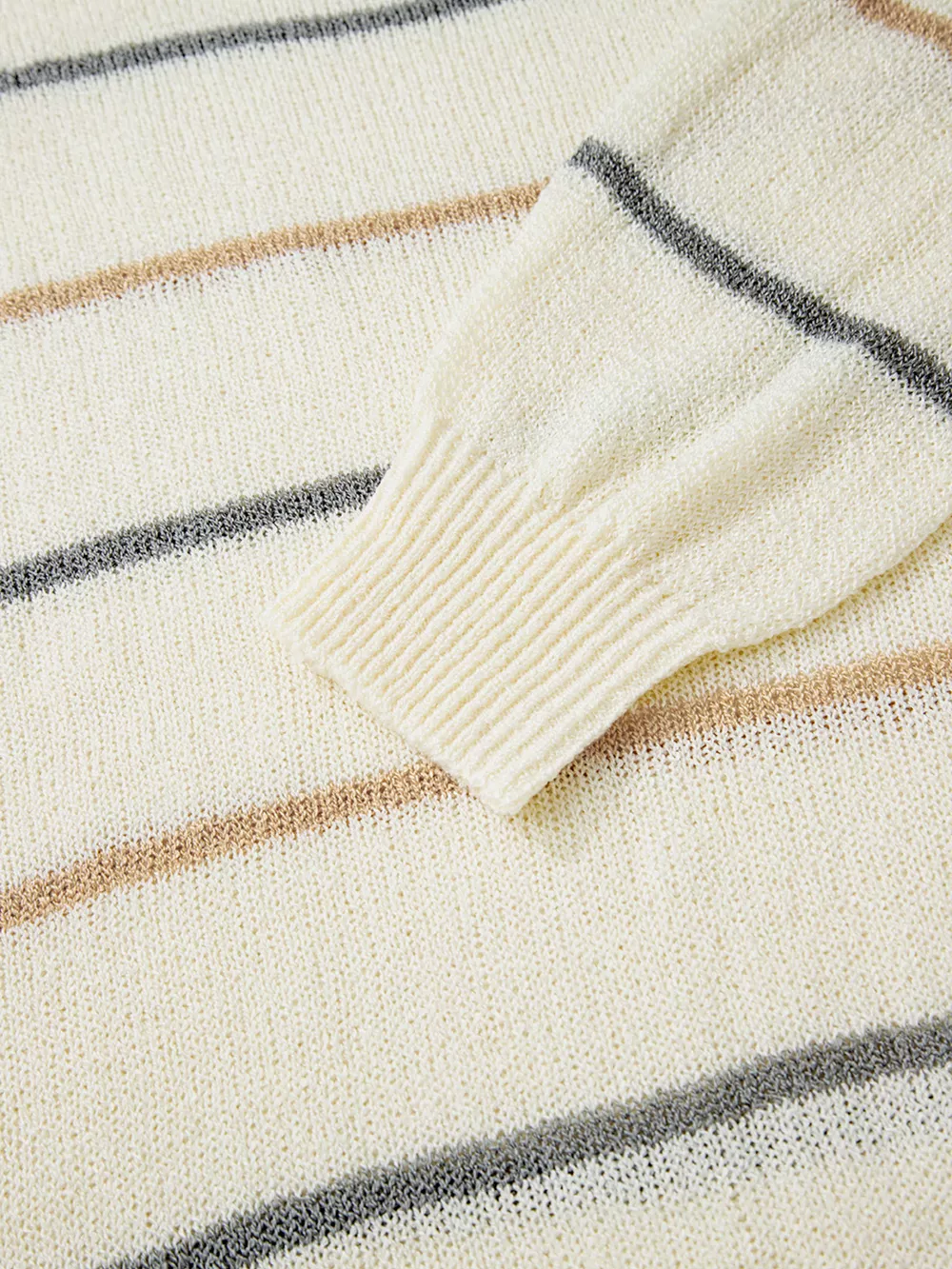 Stripe Striped Ribbed Edge Drop Shoulder Sweater, image 12