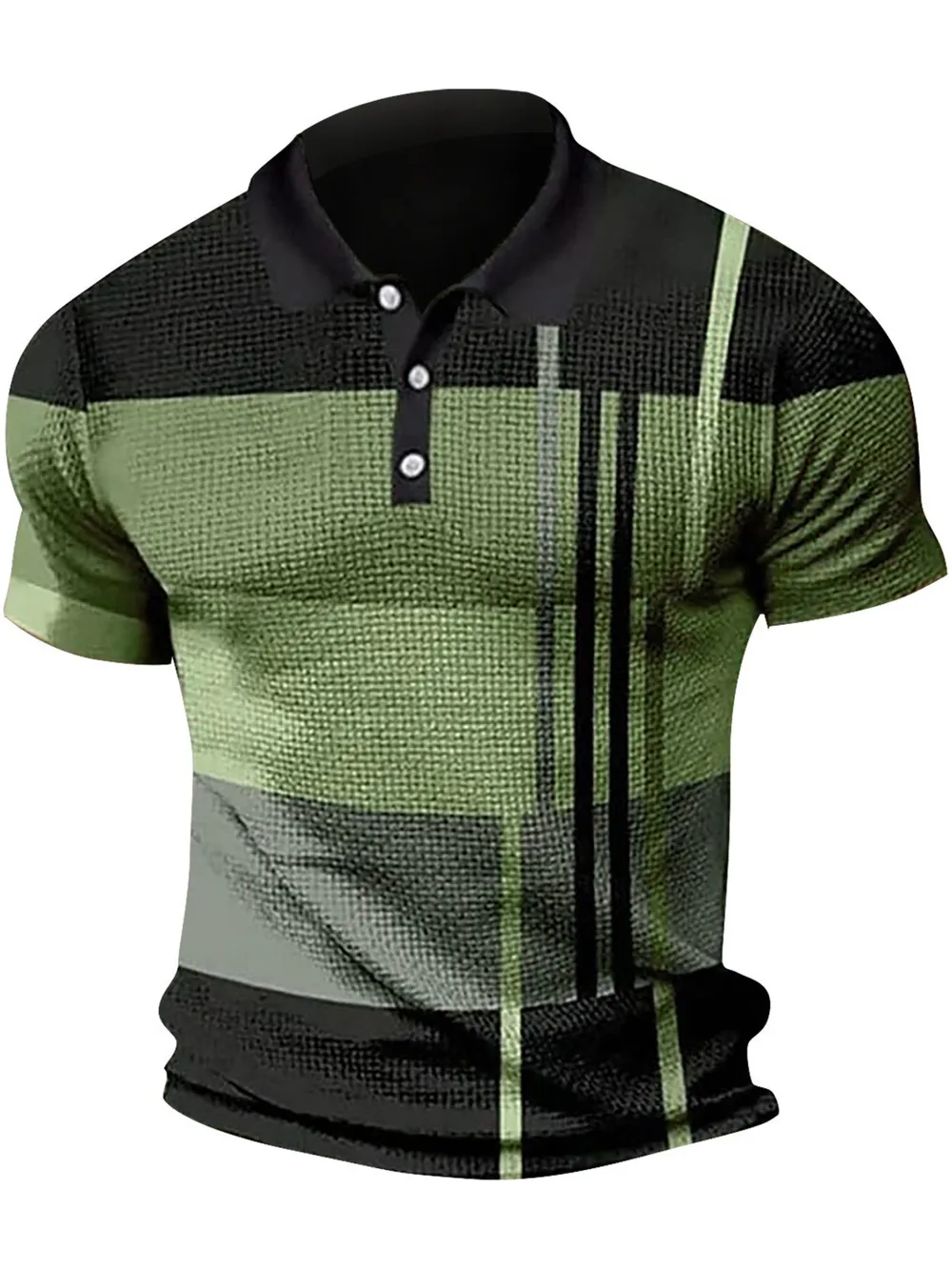 Men's Full Size Color Block Short Sleeve Polo Shirt Plus Size, image 6