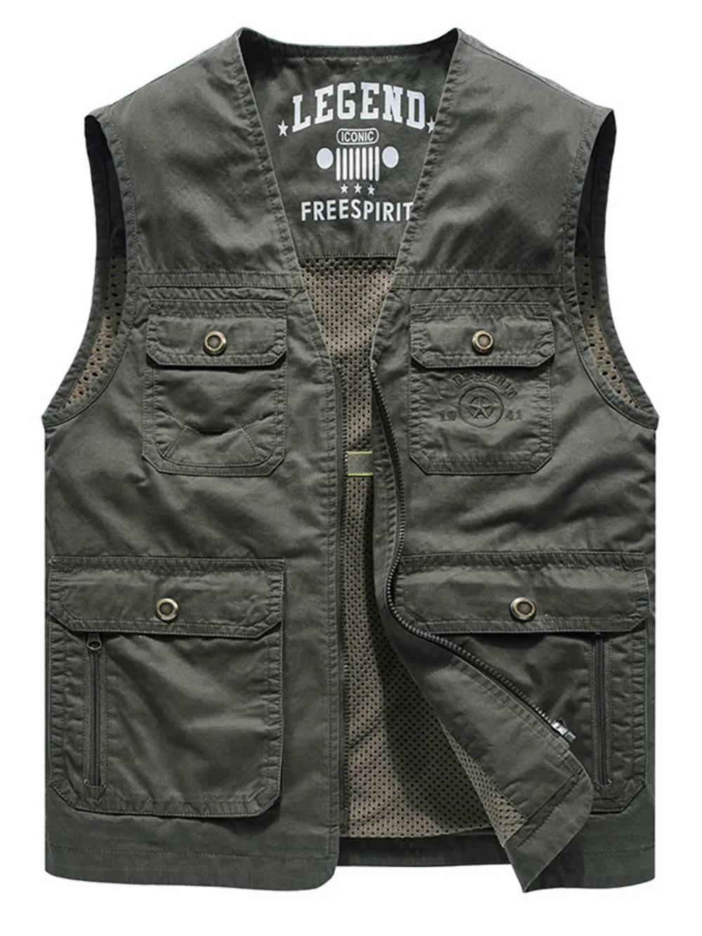Men's Plus Size Casual Multi-Pocket Outdoor Vest
