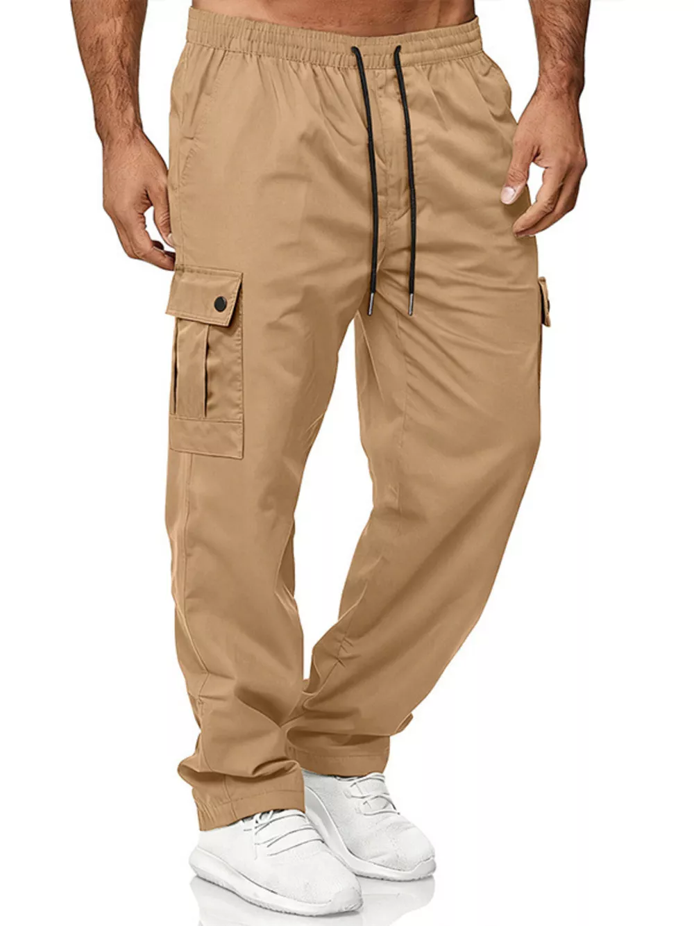 Men's Full Size Cargo Pants with Drawstring Waist Plus Size, image 3