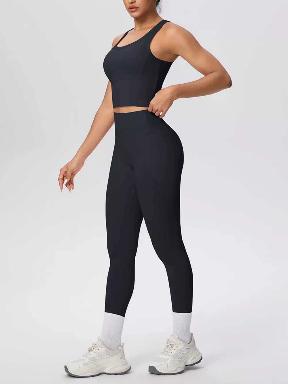 Scoop Neck Tank and High-Waisted Leggings Active Set, image 7