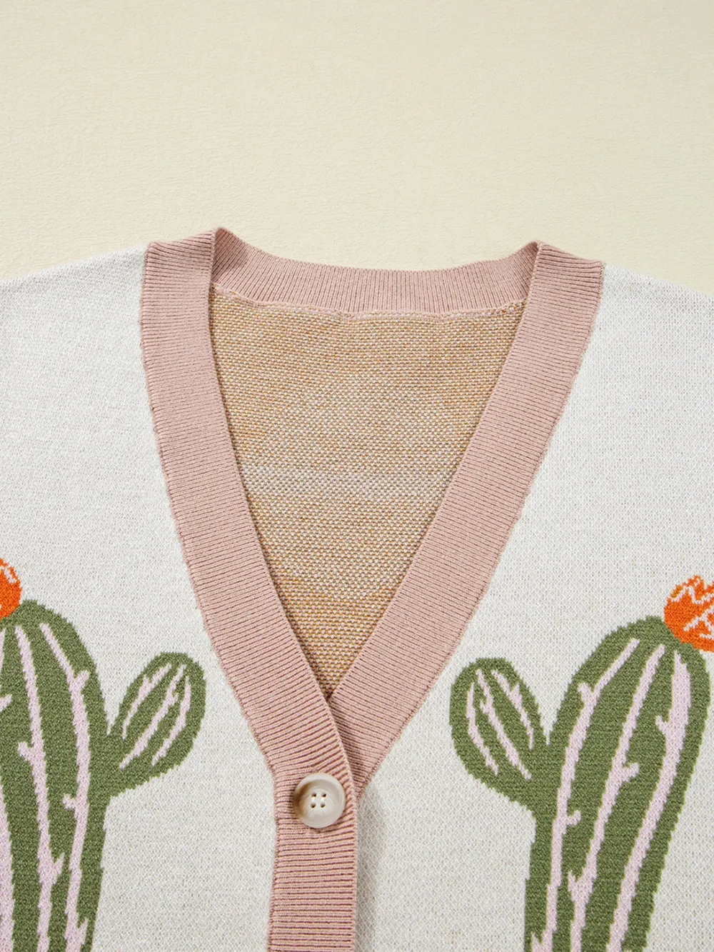 Desert Cactus Buttoned Front Sweater Cardigan, image 10