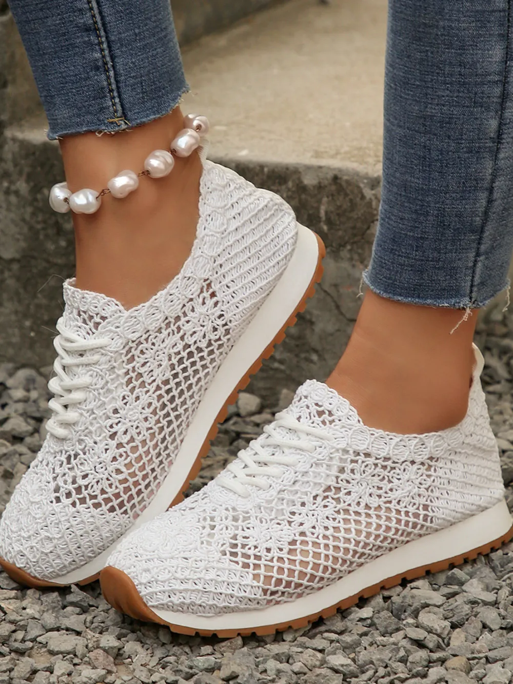 Breathable Mesh Lace-Up Sneakers, image 13