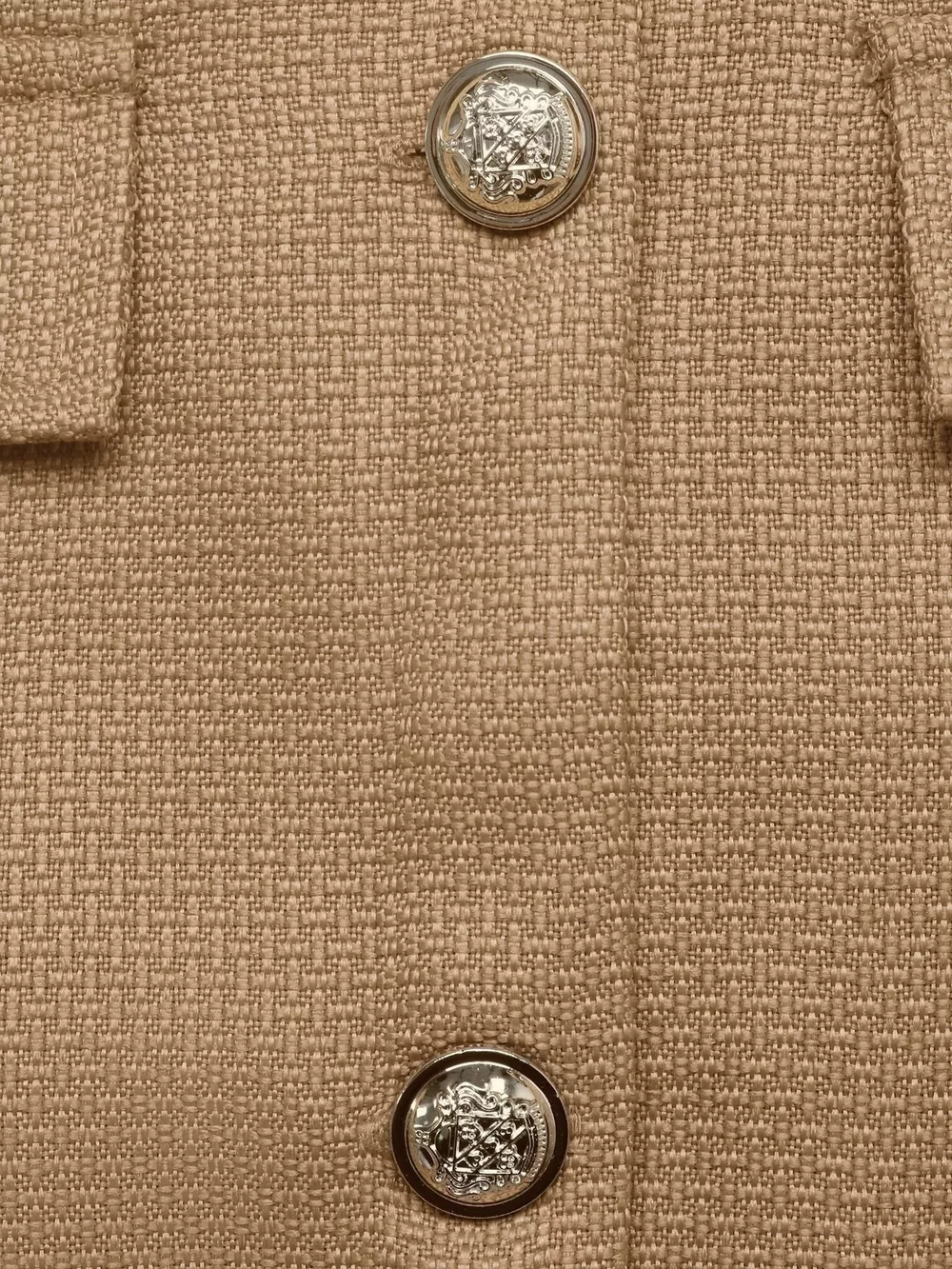 Textured Cropped Jacket with Gold-Tone Button, image 9
