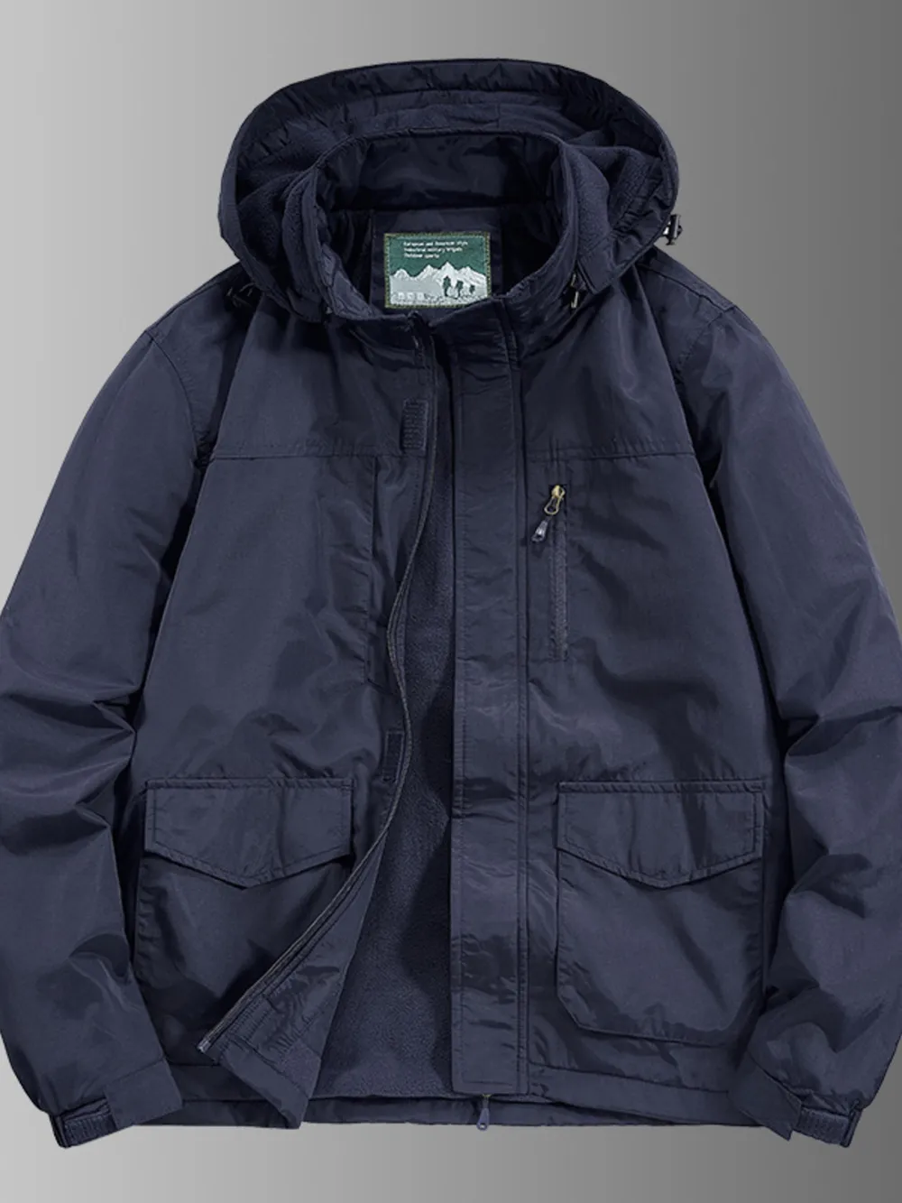 Men's Plus Size Waterproof Hooded Outdoor Jacket
