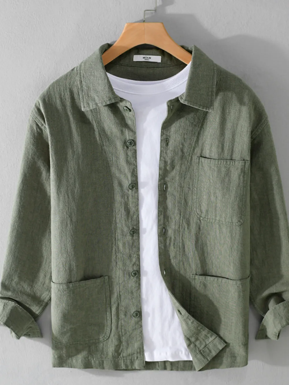Men's Plus Size Button-Up Shirt with Chest Pocket, image 7