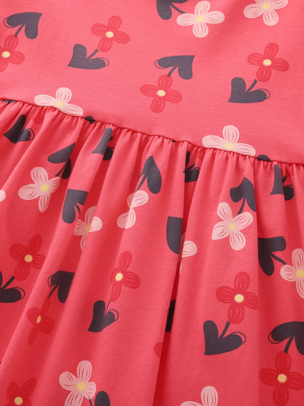 Children's Floral Print Ruffle Sleeve Casual Dress, image 4