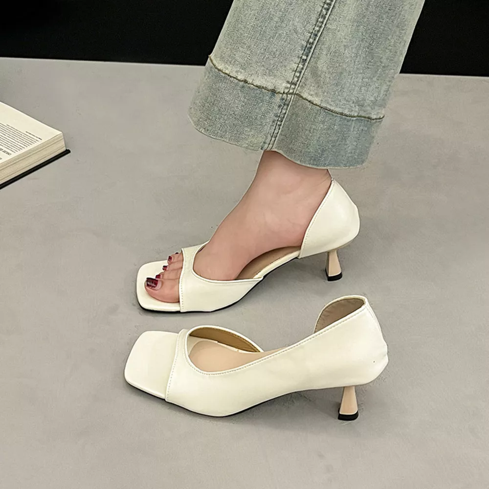Open Toe Flare Heels Sandals, image 3