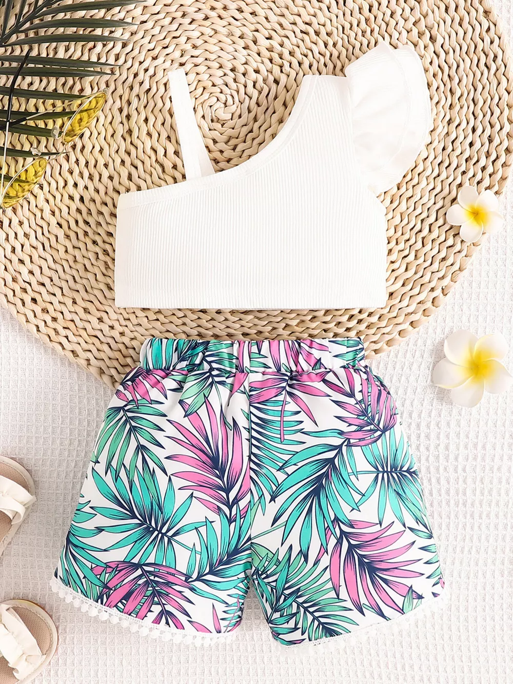 Children's Asymmetrical Neck Top & Shorts Set, image 11
