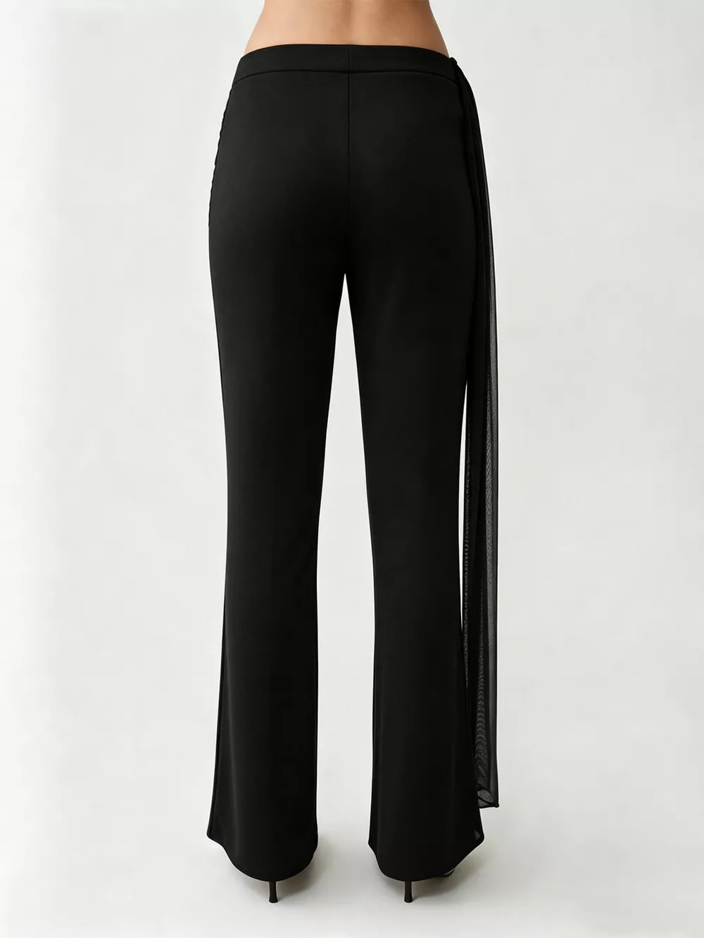 Draped Mesh Flare Pants, image 5