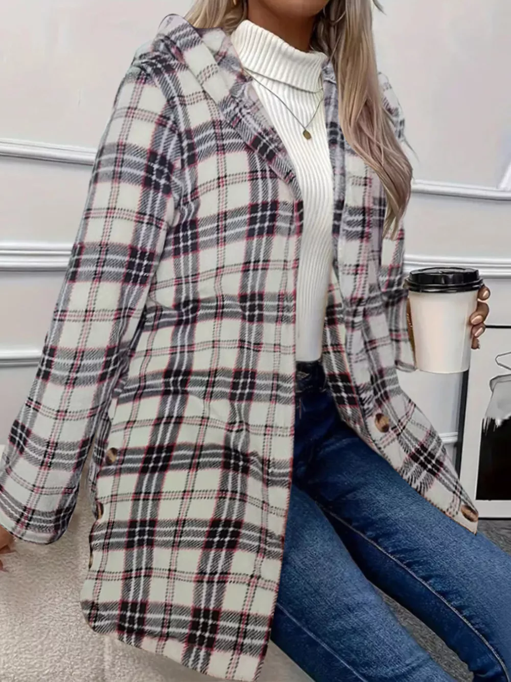 Full Size Button-Down Hooded Outerwear Plus Size, image 28
