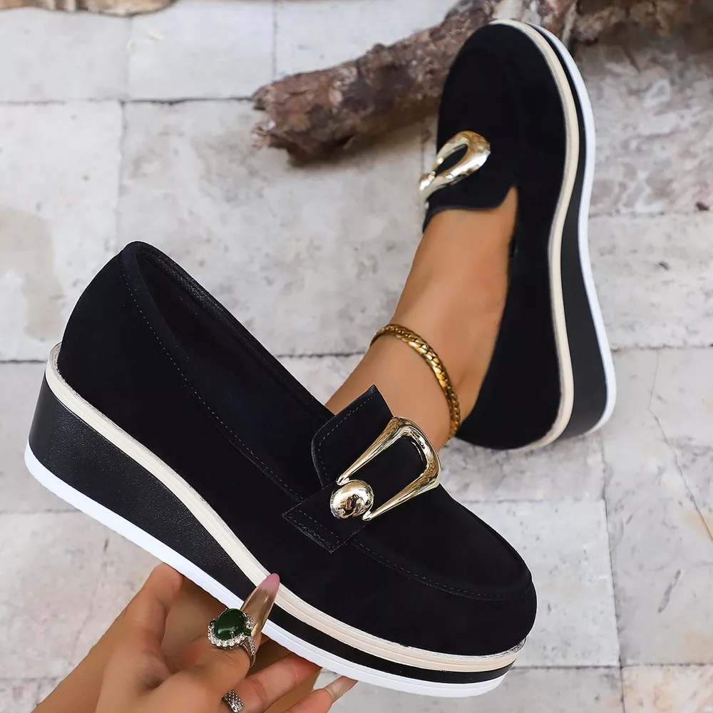 Round Toe Wedge Loafers, image 3