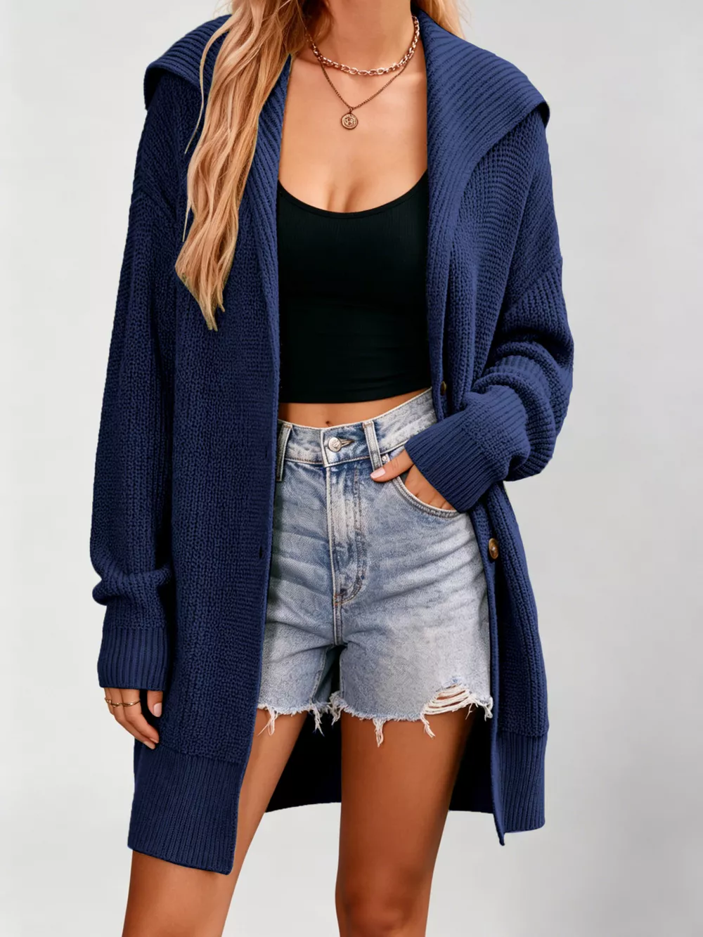 Button Up Longline Cardigan, image 6