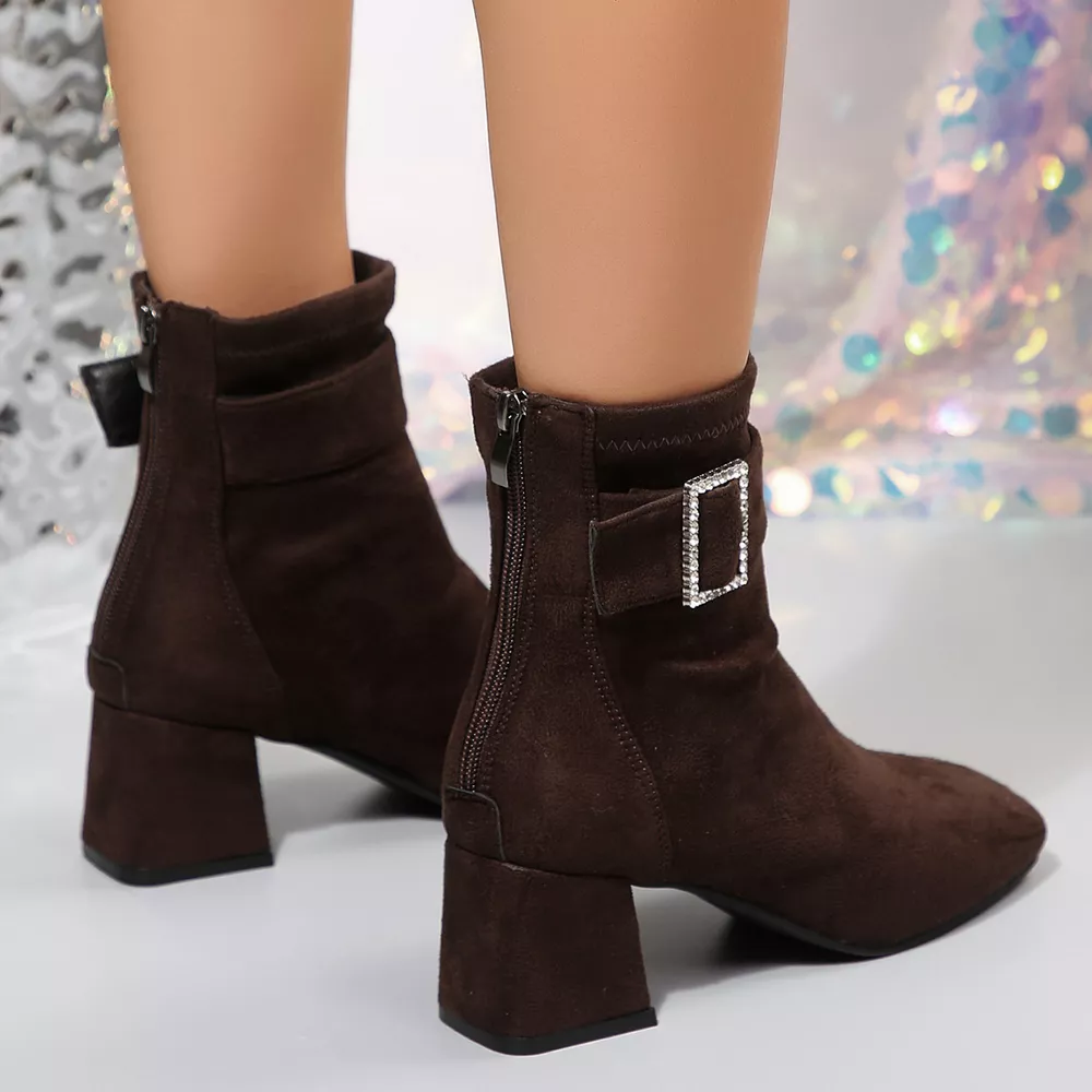 Round Toe Block Heels Boots, image 6