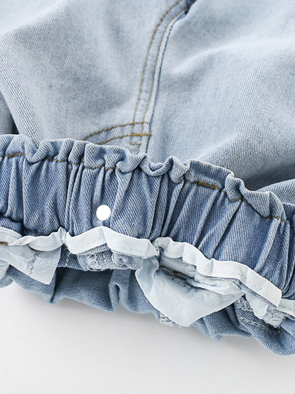 Children's Bear Print T-Shirt and Denim Shorts Set, image 3