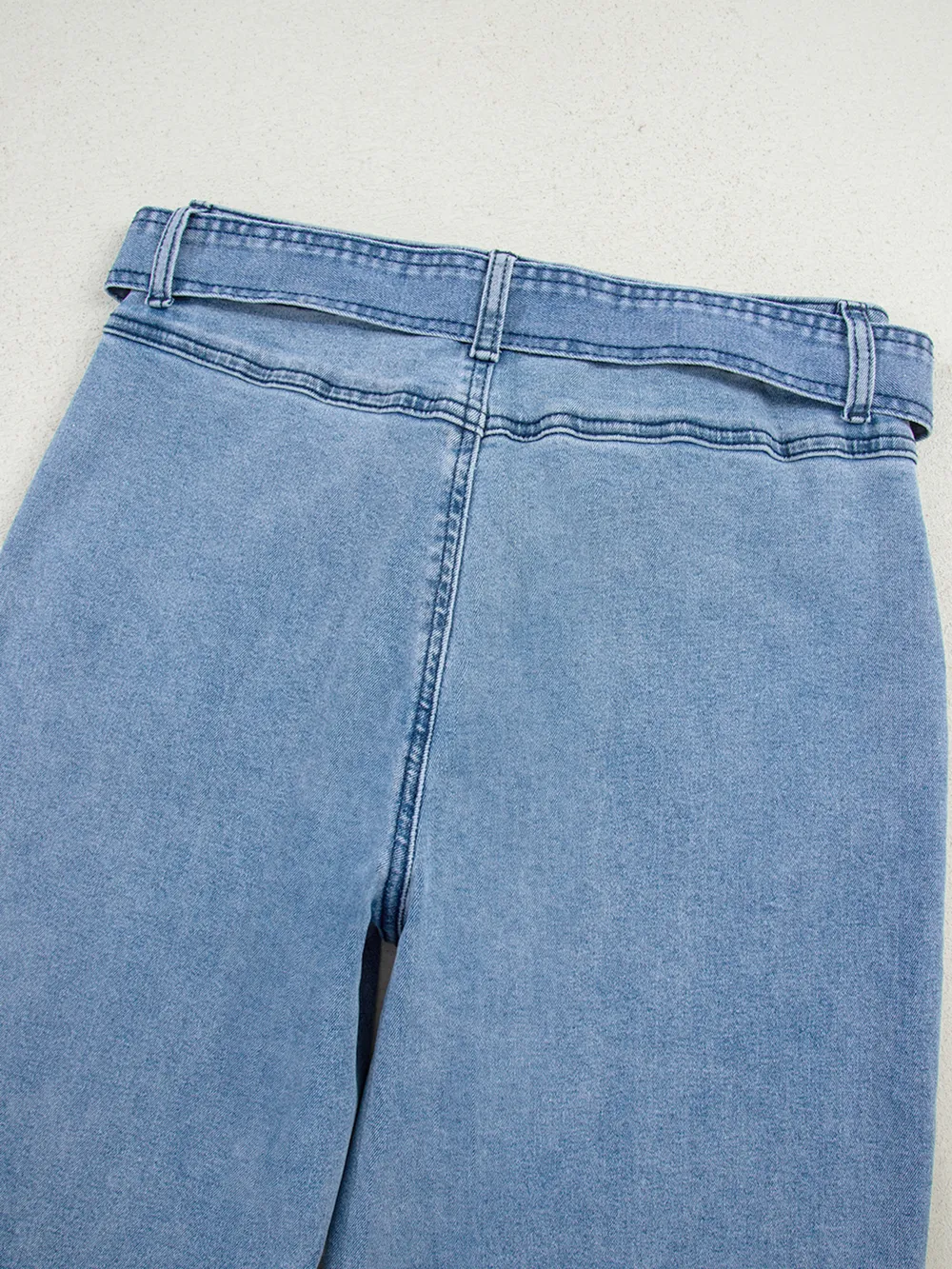 High Waisted Wide Leg Belted Jeans, image 8