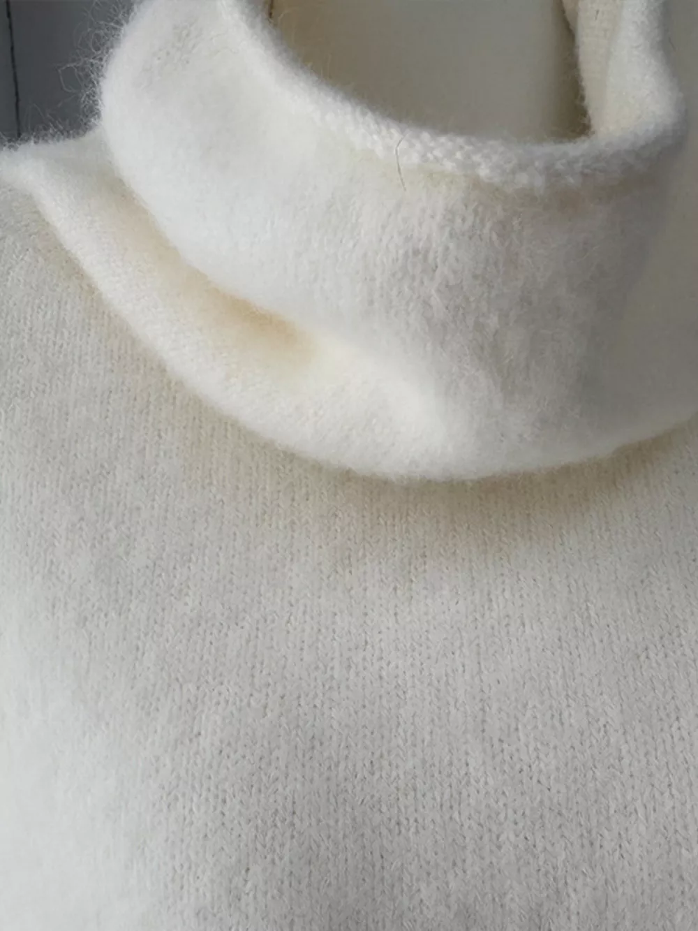 Turtleneck Fuzzy Short Sleeve Sweater, image 8