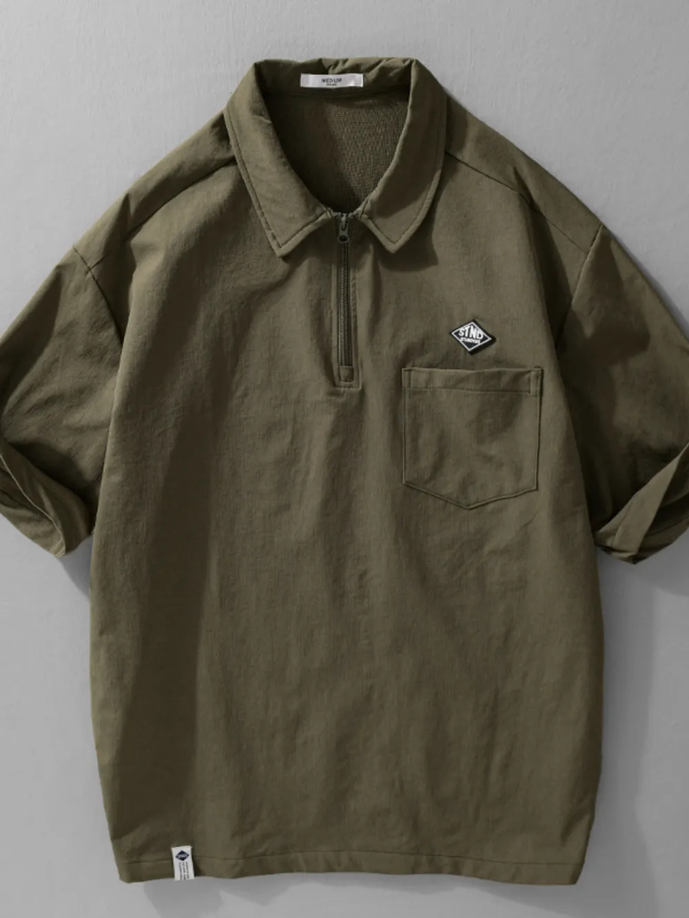 Men's Quarter Zip Short Sleeve Polo