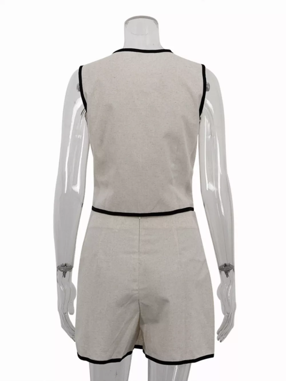 Contrast Trim Vest and Skirt Set, image 8