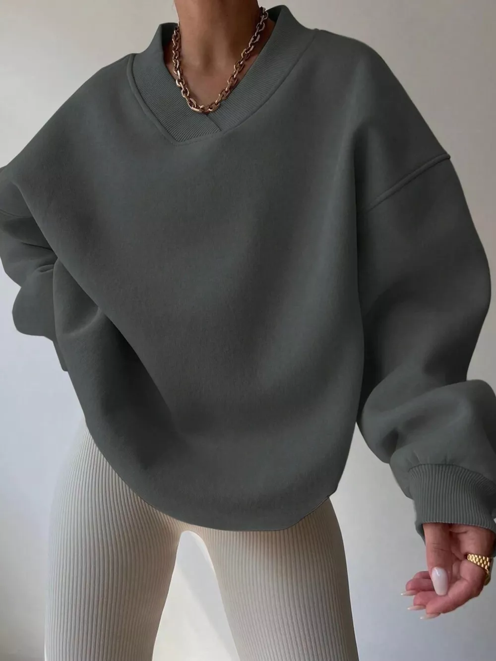 Dropped Shoulder Long Sleeve Oversized Sweatshirt, image 27