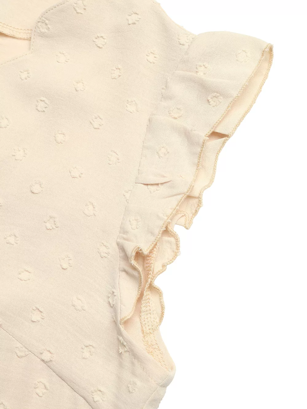 Swiss Dot Ruffled Button-Down Shirt, image 9