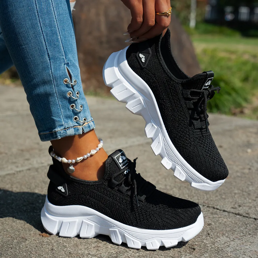 Mesh Lace Up Platform Athletic, image 5