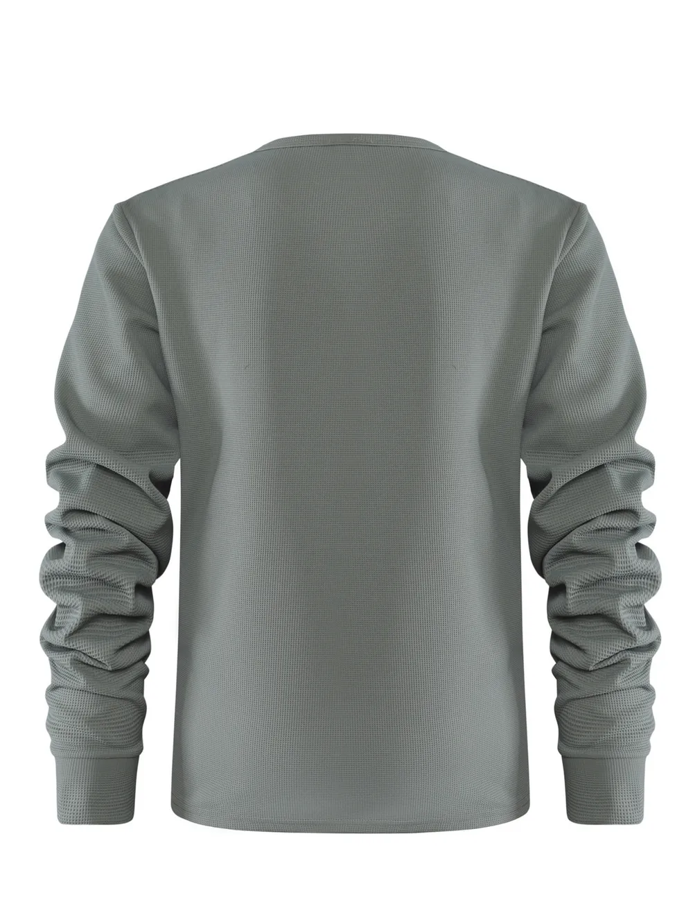 Men's Plus Size Waffle Knit Long Sleeve T-Shirt, image 8
