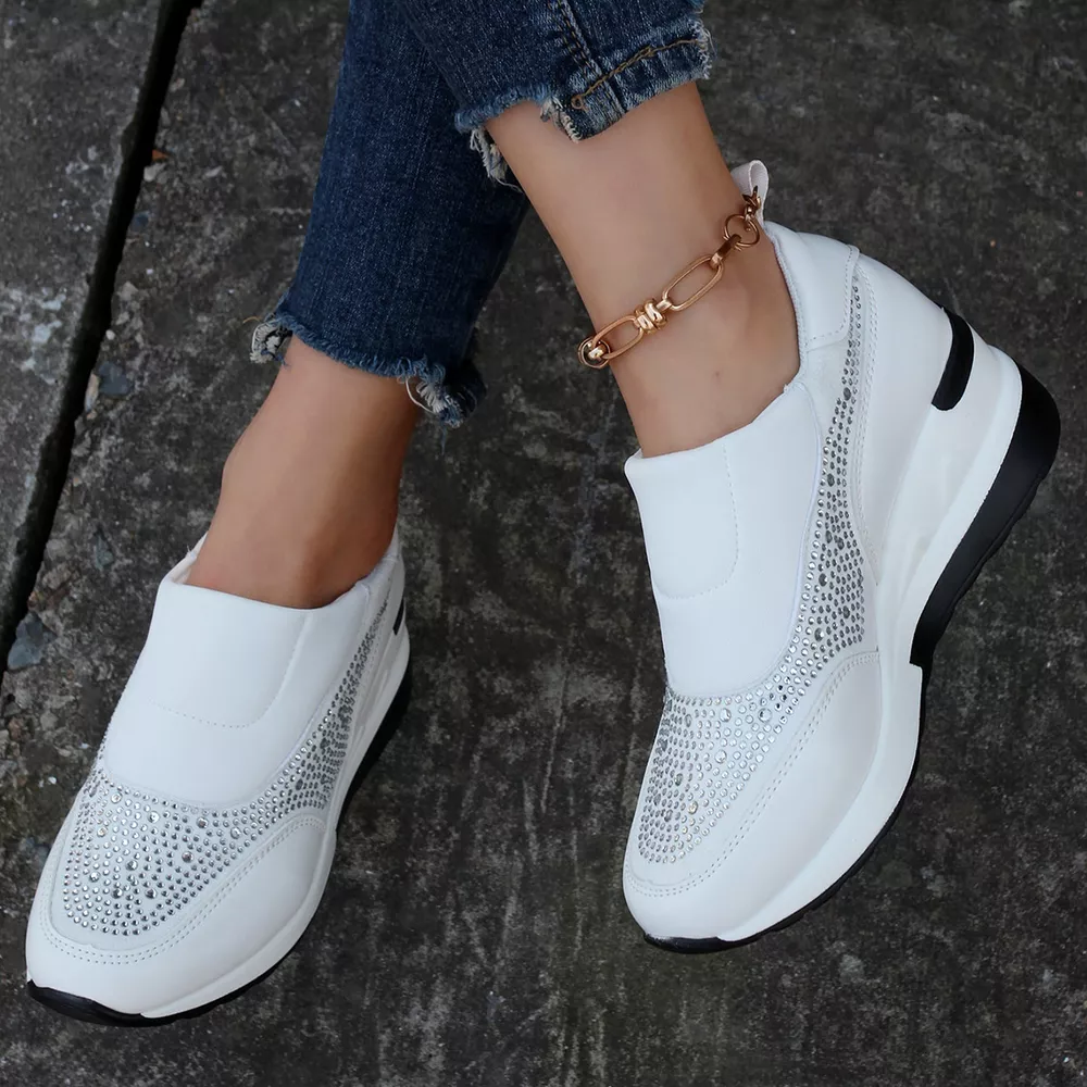Rhinestone Embellished Wedge Sneakers, image 8