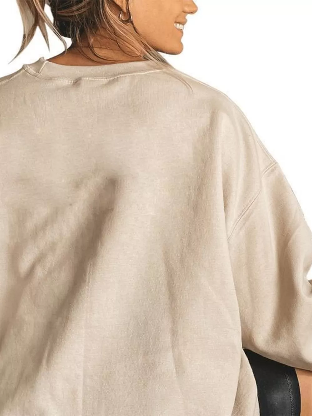 Halloween Pumpkin Floral Round Neck Sweatshirt, image 3