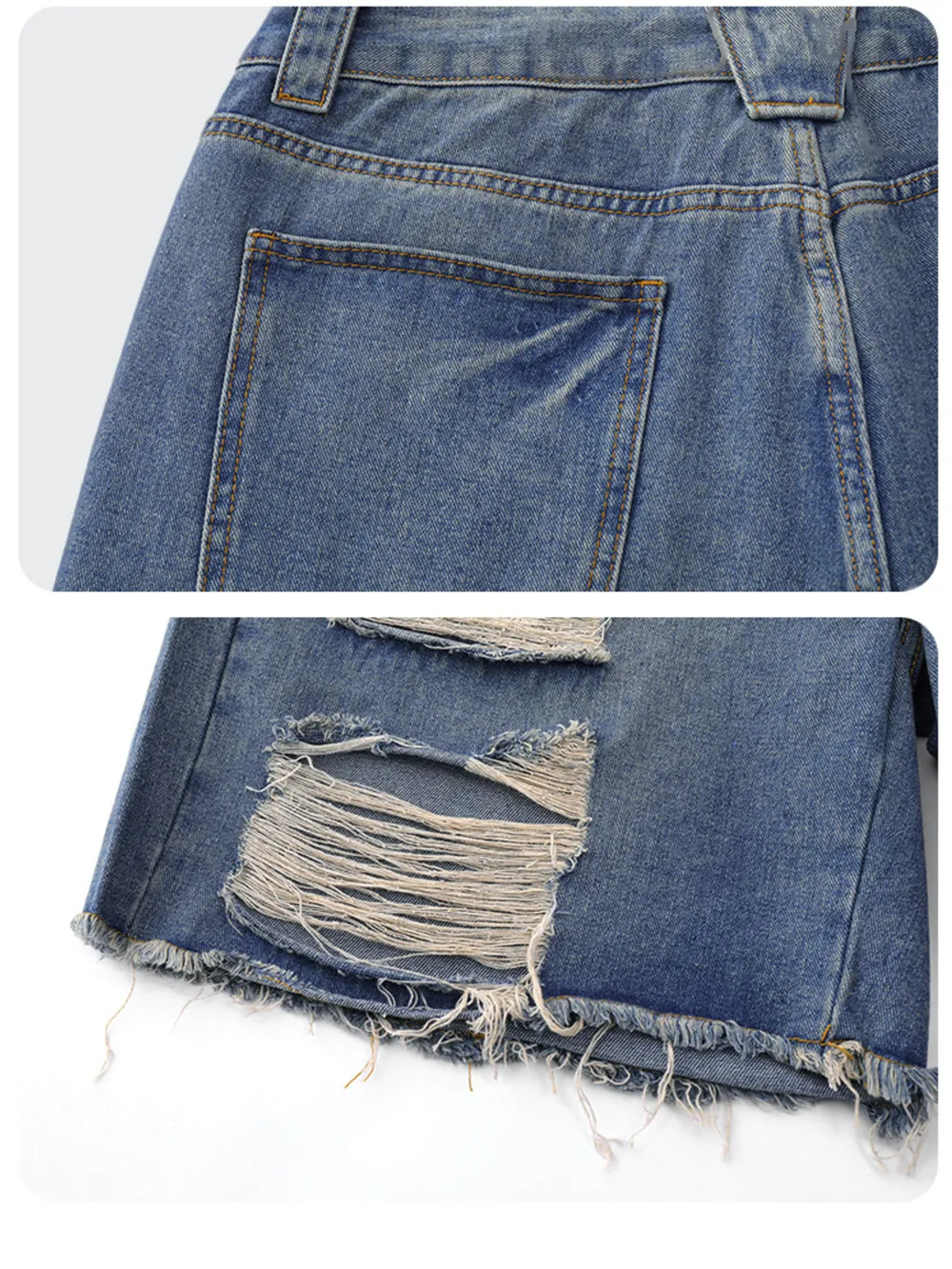 Men's Distressed Denim Shorts, image 7
