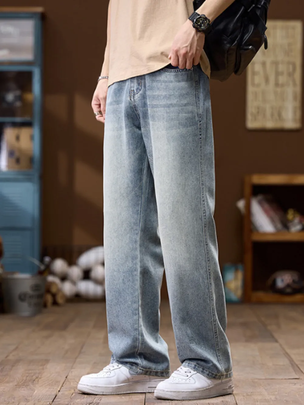 Men's Wide Leg Jeans, image 6
