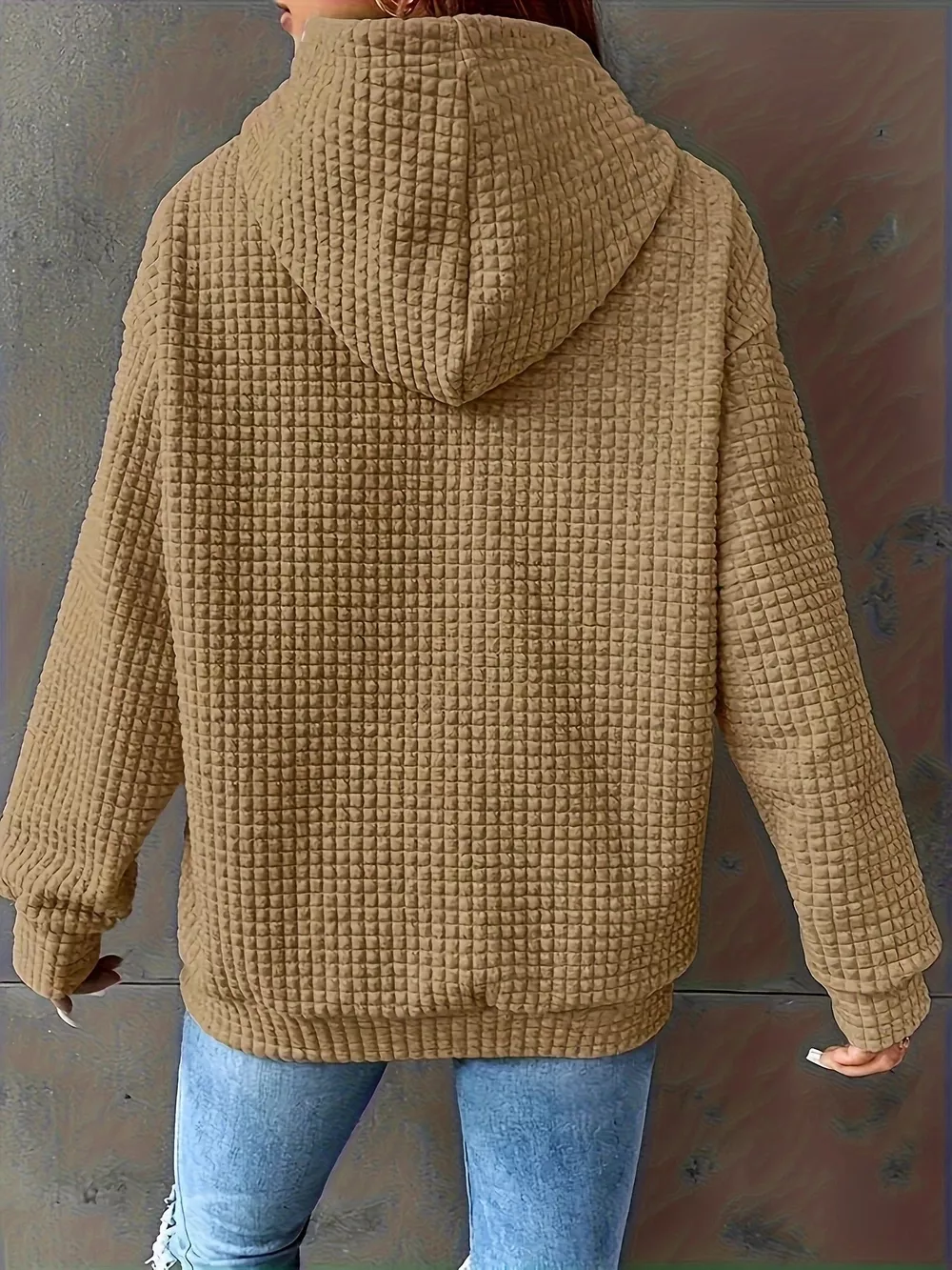 Textured Knit Drawstring Hoodie, image 25