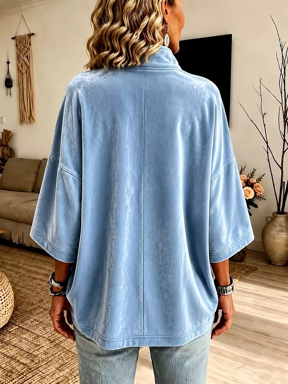 Full Size Velvet Quarter-Zip Sweatshirt Plus Size, image 9