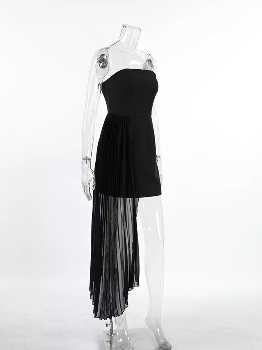Pleated Detail Tube Mini Dress, image 9