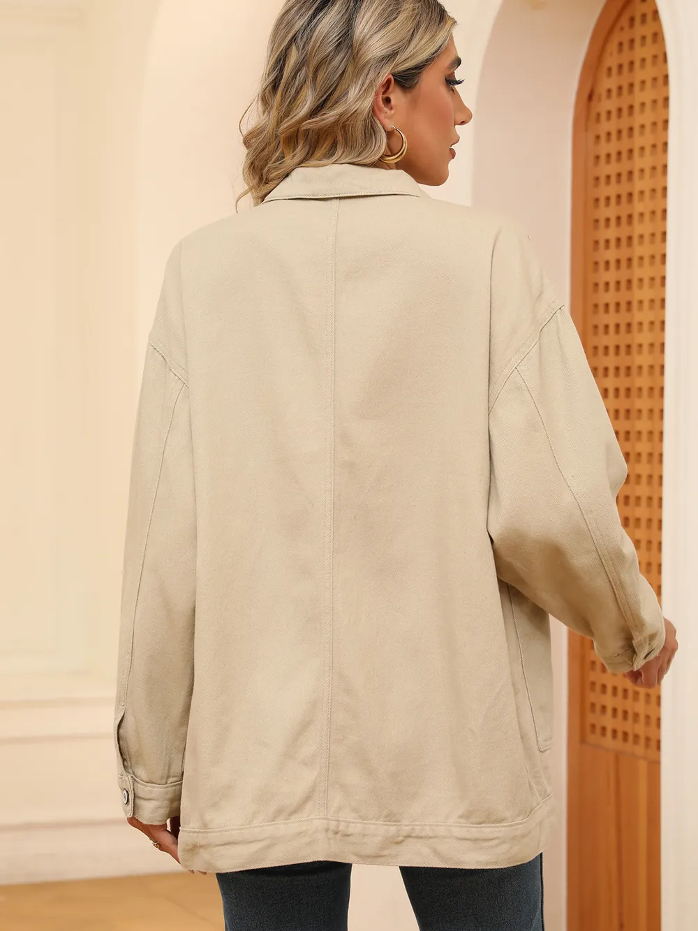 Button Up Long Sleeve Denim Jacket, image 28