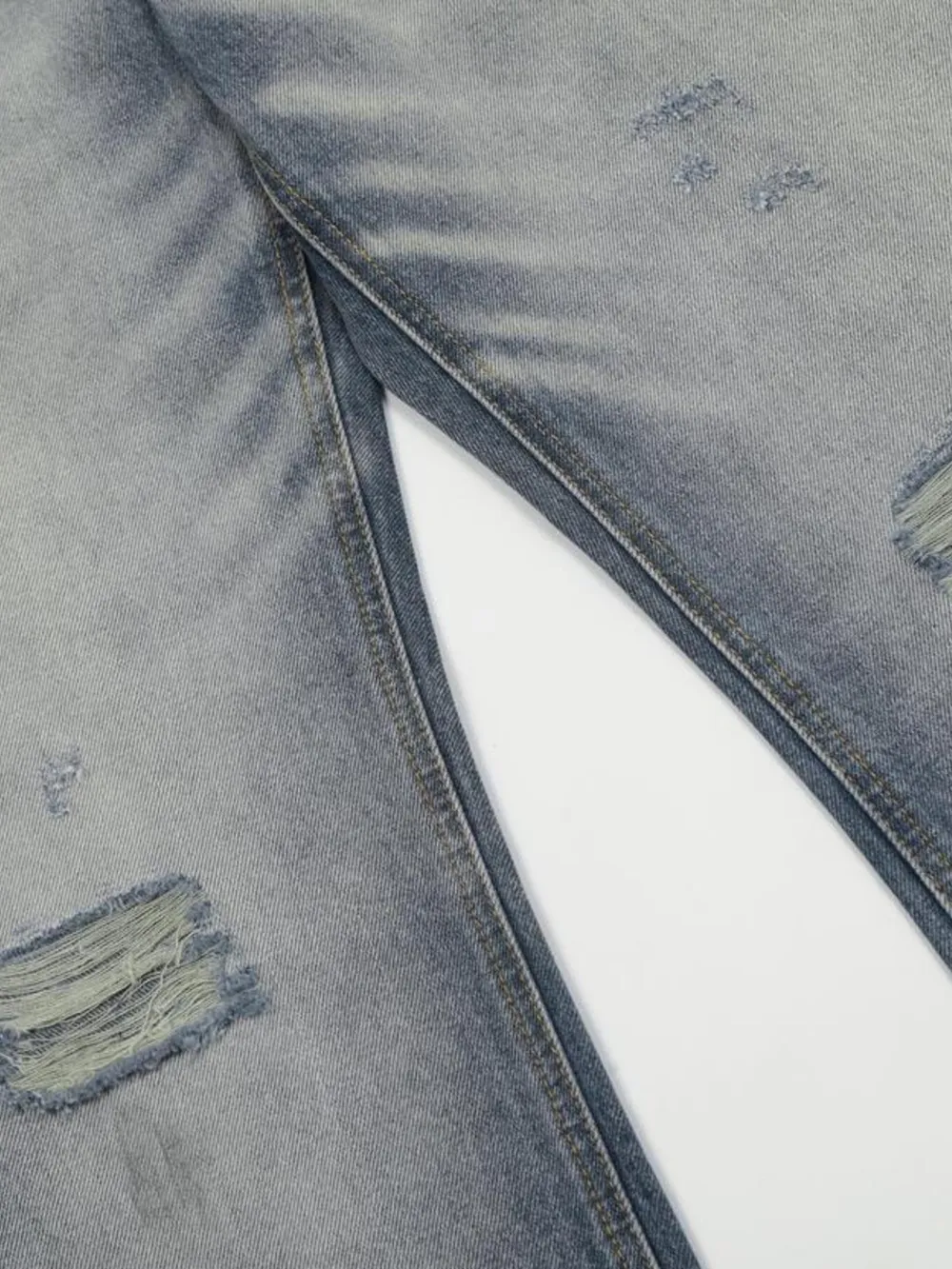 Men's Vintage Washed Gradient Distressed Flare Jeans, image 5