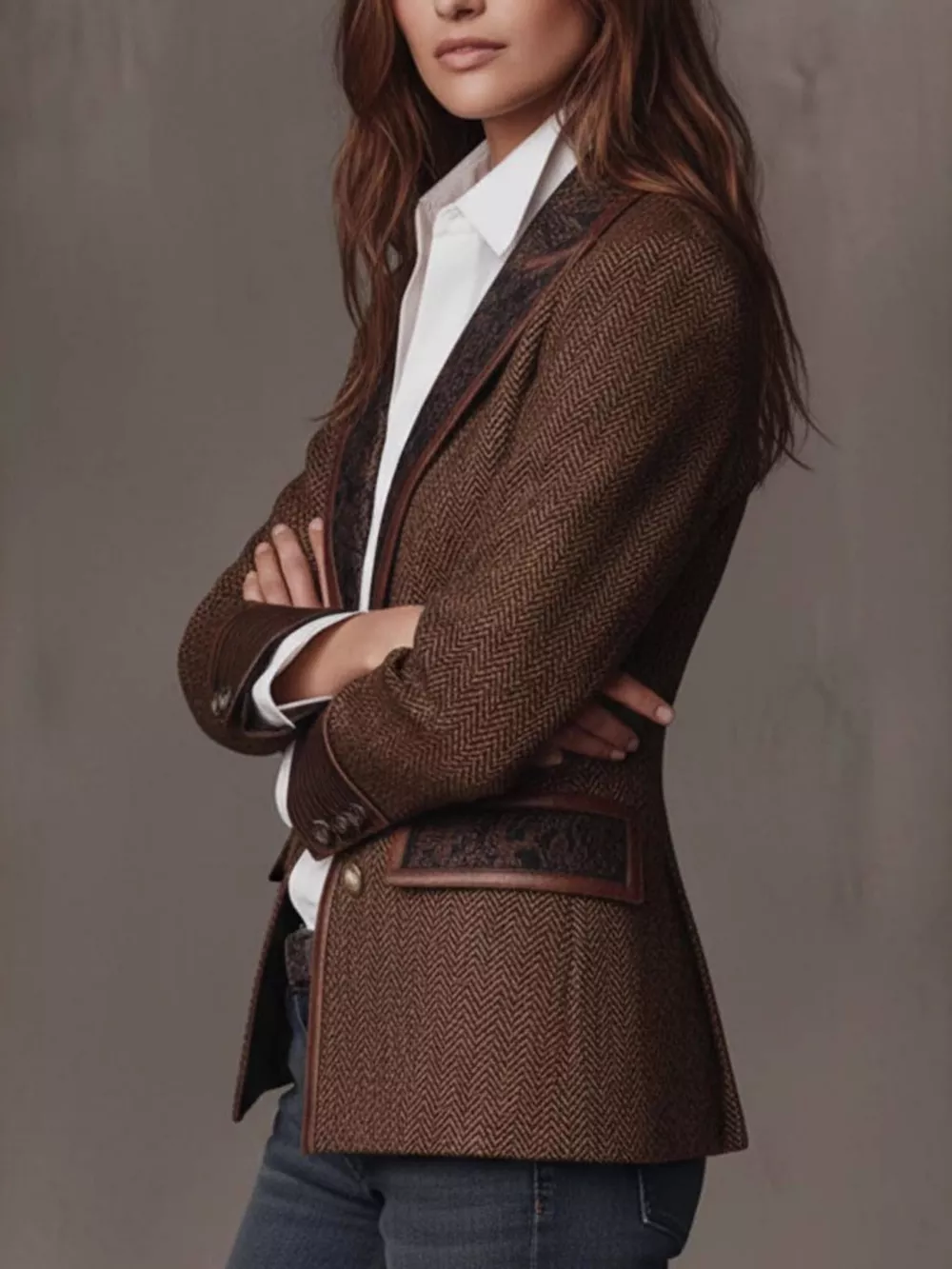 Full Size Lapel Collar Slim Fit Blazer Plus Size, image 3