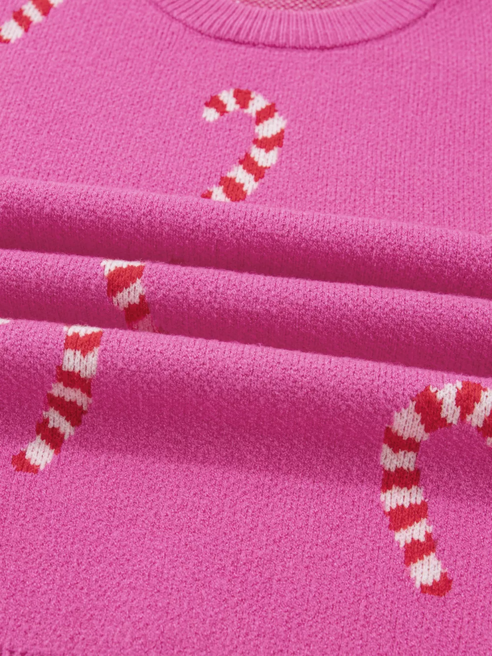 Christmas Candy Cane Holiday Drop Shoulder Sweater, image 7