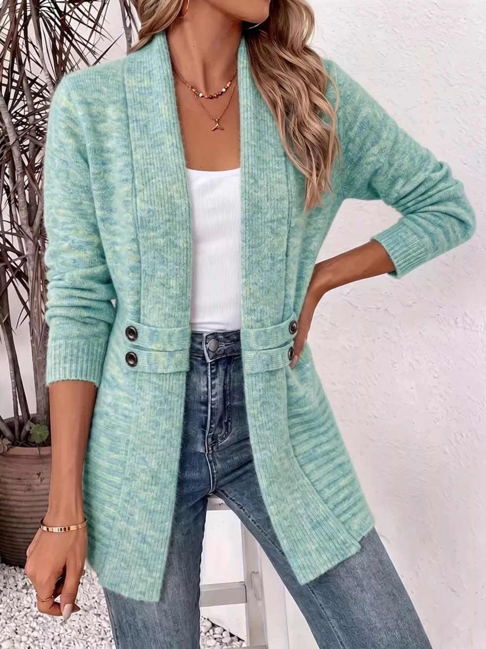 Full Size Open Front Long Sleeve Cardigan Plus Size, image 10