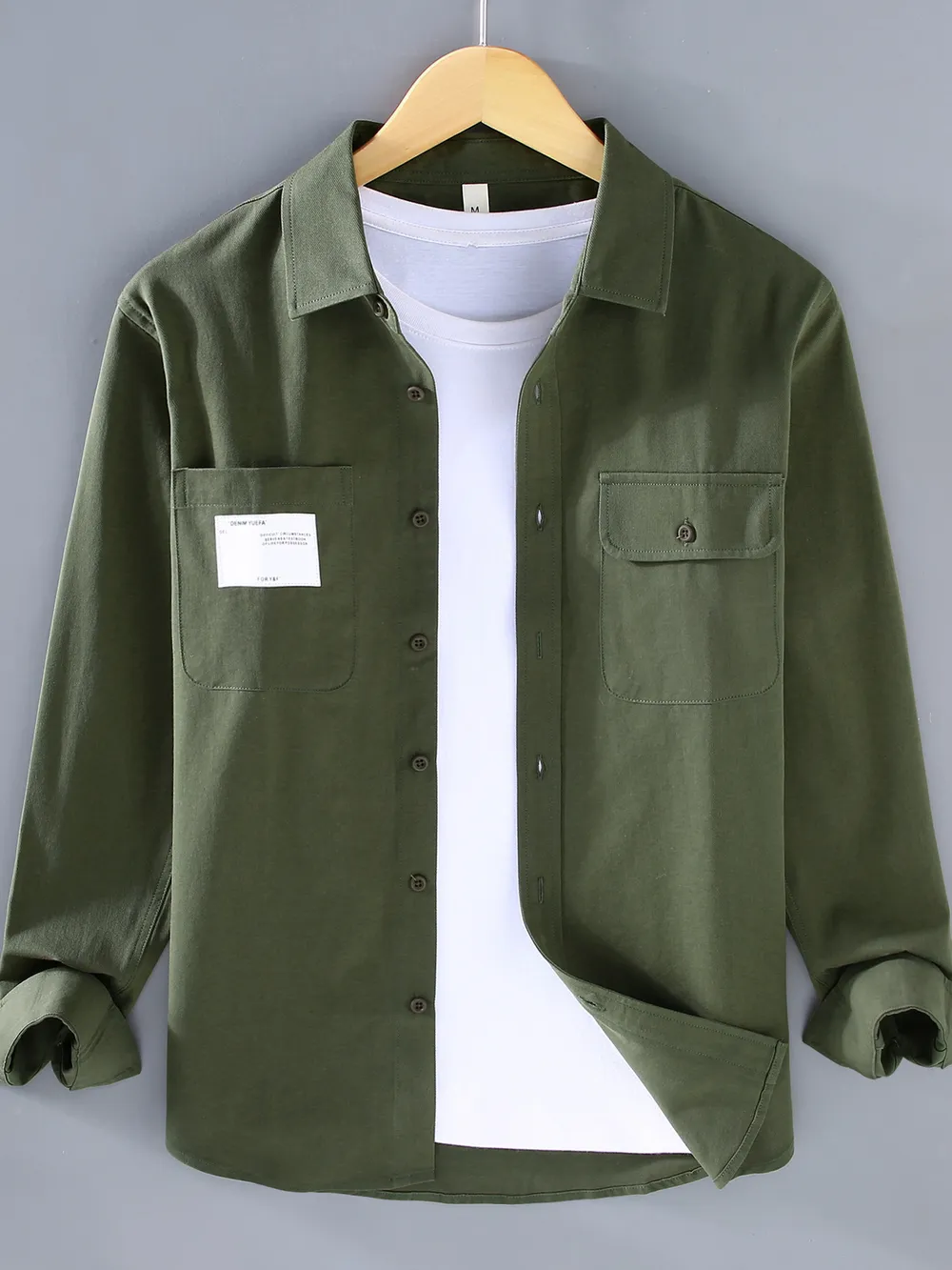 Men's Plus Size Button Up Long Sleeve Shirt, image 4