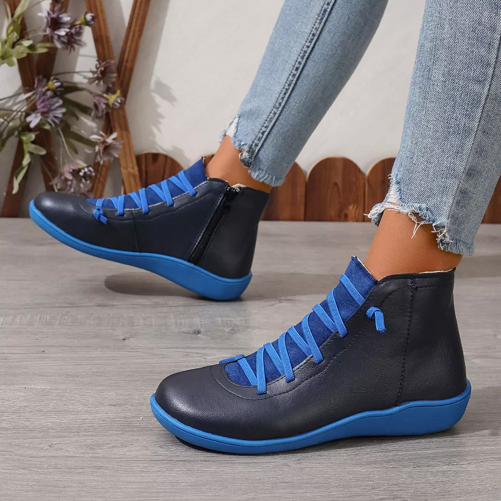 Lace-Up Faux Leather Ankle Boots, image 23