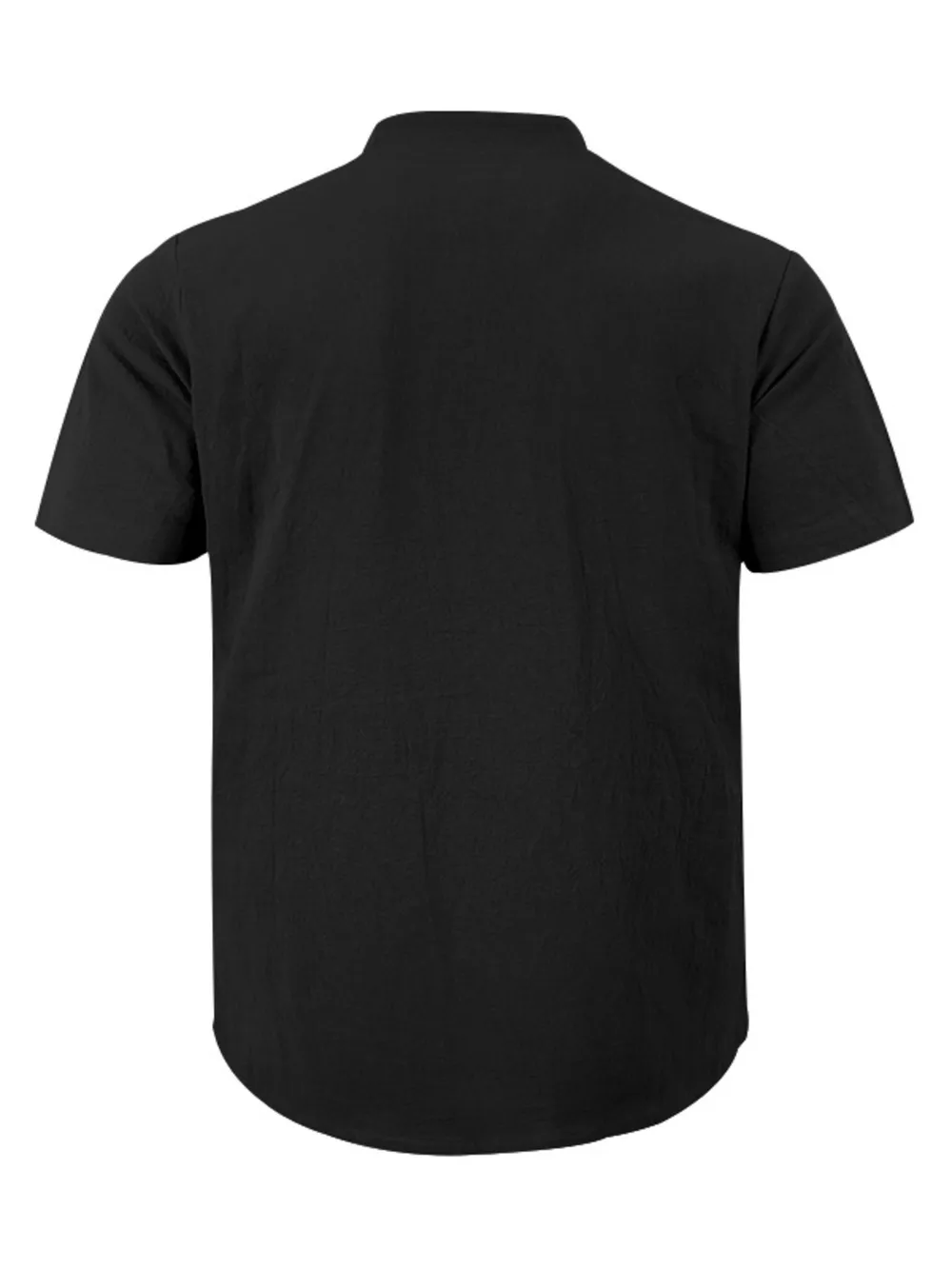 Men's Full Size Casual Linen Blend Short Sleeve Shirt Plus Size, image 8
