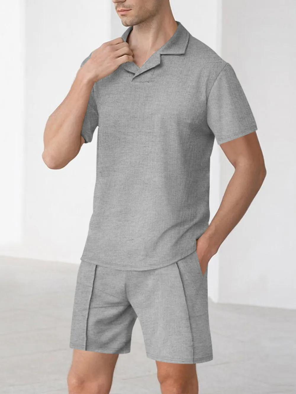 Men's Full Size Short Sleeve Top and Shorts Matching Set Plus Size, image 5
